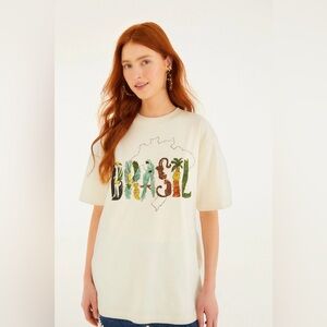 FARM RIO Brasil Relaxed Cotton Tee S